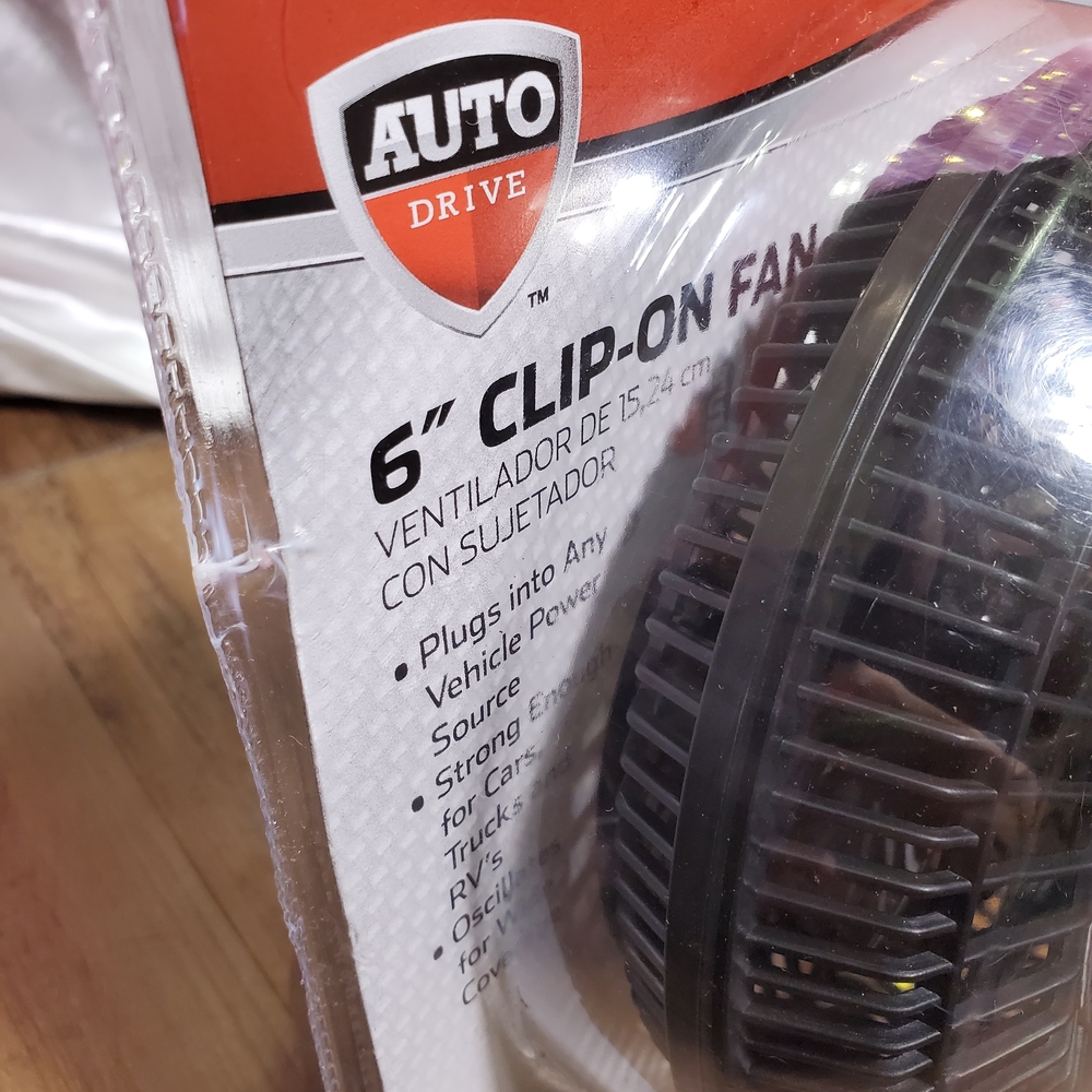 Auto Drive 6" Electronics Vehicle Clip-On Summer Travel Auto Car Fan NIB NWT - Picture 3 of 12